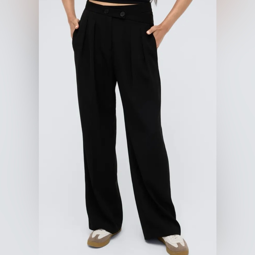 Kenneth Cole Crisscross Waist Wide-Leg Pants